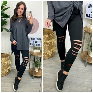 Slit knee leggings